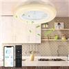 Lospitch Ventilatore da Soffitto con Illuminazione, 80W Ventilatore da soffitto a LED Dimmerabile con Telecomando App, 3 Light Color Change e 6 Velocità Della, Modalità Estiva e Invernale,φ55cm