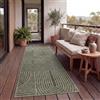 Paco Home Tappeto Cucina Da Esterno Salotto Moderno Balcone Terrazo Motivo Scandinavo Motivo Boho Monocolore Verde, Dimensione:60x100 cm, Colore:Verde 4
