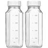 TOMETURE 2 bottiglie di vetro per succhi: caraffa per tè al latte a prova di perdite con tappo ermetico e scala graduata - 500 ml per conservare il latte materno per bevande fatte in casa, succhi,
