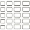 Vasemele Fibbia Rettangolare 40 Pezzi Anelli Rettangolari in Metallo Argento Fibbia Quadrata Regolabile Anello Quadrato in Metallo Fibbie per Borse per Zaino Accessori 20mm/25mm/32mm/38mm
