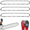 Aynaxcol 3 catene per motosega da 40,6 cm, passo 3/8, calibro .50, 55 maglie di trasmissione, con 1 paio di guanti, ricambio per Poulan PLN3516F, ricambio per STIHL 021, MS210