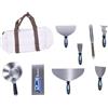 Yusat Raschietto per Stucco in Acciaio Inox Coltello Spatola per Stucco in Acciaio Inox 10in1 Raschietto Multifunzionale per Pittura Murale Set di Strumenti per Cartongesso con Impugnatura