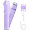 Rizeola Rasoio Elettrico Donna, Rifinitore 3 in 1 per Viso e Zone Intime, per Gambe, Braccia, Ascelle e Zona Bikini, Ricaricabile USB, Cavo Incluso, Adatto a Pelli Sensibili (Viola)