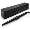 Corioliss | Glamour Wand | Macchina per arricciatura per le donne | Arricciacapelli | Tamburo ceramico conico professionale controllo temperatura Black Soft Touch