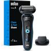 Braun Rasoio elettrico da uomo, serie 5 5118s, rasatura a secco e bagnato, modalità di rasatura turbo, rasoio a lamina, prodotto in Germania, con rifinitore di precisione, blu