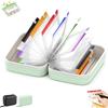 WANWEN Waterproof Pill Pouch Set-14Pcs Bags Inside, A8 Waterproof Pill Organizer Set, Meds & Medicine Organizer for Travel, Zippered Storage Case, Crush-Resistant Shell, Reusable (Green*1)