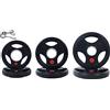 Signature Fitness Olympic - Piastra per pesi in ghisa, 5,1 cm, per allenamento di forza e sollevamento pesi, rivestimento in gomma, set da 15,9 kg