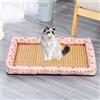 Lukery Cuscinetti Refrigeranti in bambù per Gatti e Cani, Estate Portatile Materasso Tappetino Refrigerante Lavabile Tappetino Animali per la Casa e in Viaggio (40x30cm,Coniglio Rosa)