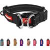 EzyDog Double Up, collare riflettente per cani, taglia M, con targhetta identificativa con anello a D, per cani di taglia piccola, media e grande, comfort supremo con fettuccia in nylon morbida e