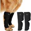 Yesmoyhe 2 Pcs Ginocchiera per Can, Cavigliere per cani, Bendaggio articolare per cani, Ginocchiere per Gambe Anteriori e Posteriori per Cani, Comodo E Regolabile,Impedisce Che Cane Si Lecchi (Nero) (L)