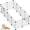 Crynvor 12 Pannelli Recinto per Cani da Interno in Metallo, Gabbia per Conigli, Gabbia Porcellino d'India, Recinto per Piccoli Animali per Conigli, Criceti, Cucciolo(30cm × 40cm)