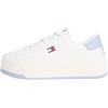 Tommy Jeans Donna Sneakers con Suola Preformata Script Flatform Profilo Basso, Bianco (Ecru/Soaring Skies), 41