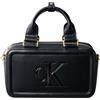Calvin Klein Donna Borsa a Tracolla Bold Elongated Mini Tote con Zip, Nero (Black), Taglia Unica