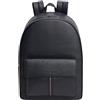 Tommy Hilfiger Uomo Zaino Central Backpack con Tasca con Patta Esterna, Nero (Black), Taglia Unica