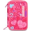 Mitama Astuccio Scuola 3 Scomparti, TRIPLO FURRYPINK, Contenuto 47 pz, Completo di Matite, Pennarelli, Portapenne Scuola Elementare Bambina
