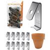 NACETURE - Confezione da 12 ganci in acciaio inox per vasi di fiori, ganci da parete per esterni, supporto per piante standard da 12,7 cm a 20,3 cm