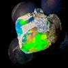 OPAL EMPIRE Opale Nero Etiopico Naturale Grezzo 5,5 Ct 17x15mm Pietra Preziosa