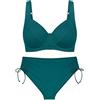 dolcecasabiancheria Triumph Bikini Donna Summer Mix & Match, Reggiseno con Ferretto W 01 Coppe Grandi E-F, Supporto Power-Mesh e Slip Midi Regolabile, EU 40 E - IT 46 E Verde