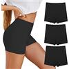SHARICCA Boyshorts Mutandine da Donna Senza Cuciture Morbidi Pantaloncini da Ragazzo Biancheria Intima Boxer Corti Anti sfregamento Confezione Multipla, (3 Pezzi) Nero, Medium
