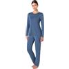 Lovable Pigiama in Modal con Pizzo | Set Maglia Maniche Lunghe e Pantalone Lungo | Morbido, Elasticizzato e Traspirante | Nightwear e Loungewear Donna, Blu 3 - M