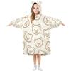 Ewusp Carino orso viso indossabile coperta con cappuccio per bambini oversize felpa con cappuccio coperta di flanella con tasca, A, M