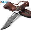 Coltello Da Caccia in Damasco Alta Qualità, Coltello Da Sopravvivenza in Acciaio