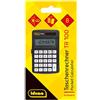Idena 11094 - Calcolatrice tascabile TR100 con coperchio protettivo, a energia solare con batteria, calcolatrice da ufficio in nero con display a 8 cifre, circa 7,3 x 11,7 x 1 cm