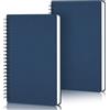 Yarotm Quaderno Fogli Bianchi A5-2 Pezzi Quaderni a Spirale 14x21cm - Blu Scuro Taccuino A5-100GSM Quaderno Pagine Bianche - 120 Pagine Block Notes A5 - Notebook Diario di Viaggio
