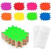 jijAcraft 80 cartellini dei prezzi, forma a stella: 13 x 17 cm, grandi cartelli d'azione per scrivere, 8 colori con 100 punti adesivi per promozioni di sconto, vetrine e vendita al dettaglio
