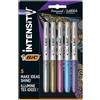 Intensity BIC Pennarelli indelebili metallizzati, confezione da 5, vari colori metallizzati, per superfici scure e chiare, inodore (modello assortito)