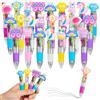 XIEXIESHER 24 Pezzi Mini Colorate Penne Gel Tutto in Uno, 4 in 1, Regalo per Regali per Studenti Gadget Compleanno e Pensierini Fine Festa Cancelleria Simpatica e Divertente per Scuola e Ufficio
