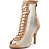 Scarpe da ballo da sala da donna con punta alta Sottopiede in ruber da donna Scarpe da ballo latino salsa per ragazze Scarpe da ballo latino con fondo morbido
