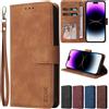 ZZXX Custodia a Portafoglio in Pelle ZZXX per iPhone 17e 16 Pro Max 15 14 13 Mini 12 11 X XS XR SE2 8 7 6s Plus con Slot Porta Carte e Cover Flip