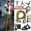 11 pz/set corda da tiro, fasce di resistenza, attrezzatura per il Fitness portatile, cinturino alla caviglia, espansore toracico, fascia elastica per esercizi