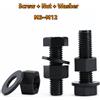 NONE 10 Pz PA66 Nylon Nero Vite Esagonale Dado Rondella Filettatura Metrica Bullone A Testa Esagonale Bulloni Isolati In Plastica M3 M4 M5 M6 M8 M10 M12