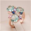 Kinel Moda Unico Pietra Verde Grande Anello per Le Donne Mosaico Rombo Zircone Naturale 585 Colore Oro Rosa Gioielli da Sposa Vintage