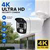 NONE Telecamera IP 4K 4MP Impermeabile da Esterno, Telecamera AHD con Audio Bidirezionale e Visione Notturna a Colori, Sistema di Sorveglianza Domestica