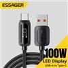 Essager 100W USB A a Tipo C Cavo di ricarica rapida Cavo dati di tipo C per Xiaomi Samsung Huawei Realme con cavo display digitale a LED
