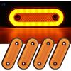 AUTOXBERT 4 pezzi lampada di ingombro a LED indicatore ambrato anteriore posteriore ovale indicatore laterale fanale posteriore posizione luce rimorchio roulotte camion accessori