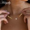 Haiyufly Collana personalizzata con cuore in zircone con nome multiplo per donna Gioielli in acciaio inossidabile Catena girocollo Madre Bambini Regalo personalizzato