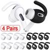 NONE 4 paia di coperture antiscivolo in morbido silicone per AirPods Pro, vestibilità comoda, ganci per le orecchie staccabili, design ergonomico, bianco e nero