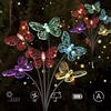 XGJY 1PC 6 teste LED luci solari a farfalla luci decorative per esterni 2 modalità, luce con presa a terra per giardino, prato, cortile, paesaggio