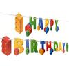 NONE Palloncini a Forma di Blocchi Numerici, Striscione di Carta a Blocchi per Feste di Compleanno a Tema Colorato, Decorazioni per Baby Shower