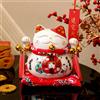 Homelike Decor 6 pollici Ceramica Fortuna Gatto Salvadanaio Maneki Neko Gatti Fortunati Statue Porcellana Felice Sorridente Gatto Figura Feng Shui Decor Ornamento