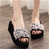 NONE Nuove pantofole da donna estive con zeppa scarpe da donna infradito da spiaggia pantofole da spiaggia con tacco alto sandali con diapositive antiscivolo da donna