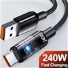 NONE Cavo USB tipo C da 240 W 10 A Cavo dati di ricarica super veloce Cavo di trasferimento dati ad alta velocità Cavo di ricarica rapido da USB A a tipo C