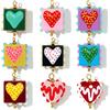 vnistar 3 pz/lotto In Acciaio Inox Lampwork Collana di Vetro Del Pendente A Pois Del Cuore FAI DA TE Orecchino Pendenti E Ciondoli Donne Quadrato Colorato Smalto Gioielli