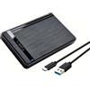Mrgabwte Custodia per disco rigido esterno da 2,5 pollici Custodia per disco rigido USB 3.0/2.0/Tipo C a SATA Custodia per HDD di archiviazione esterna SSD per computer