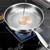 NONE Padella in Acciaio Inox al Titanio 22/24/26/28/30cm Antiaderente Wok per Casa Uova Bistecche Fornello a Induzione Gas Utensili da Cucina