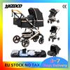 YAZOCO Passeggino Multifunzione 3 in 1 con Seggiolino Auto e Culla, Passeggino Compatto Pieghevole Leggero per Neonati